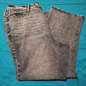 NWOT Womens Rebecca Minkoff Jeans 20W Blacked Distressed Acid‎ Washed